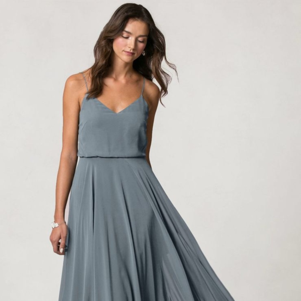 Jenny Yoo Inesse Bridesmaid Gown in Color Storm